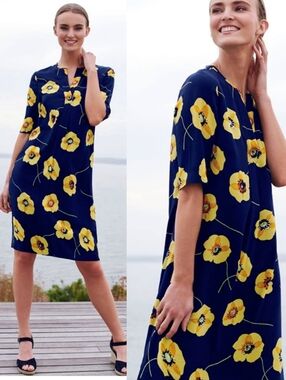 Hobbs London Faye Navy Blue Floral Tunic Dress Size 6